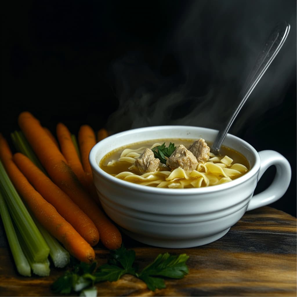 Hovězí vývar s nudlemi
