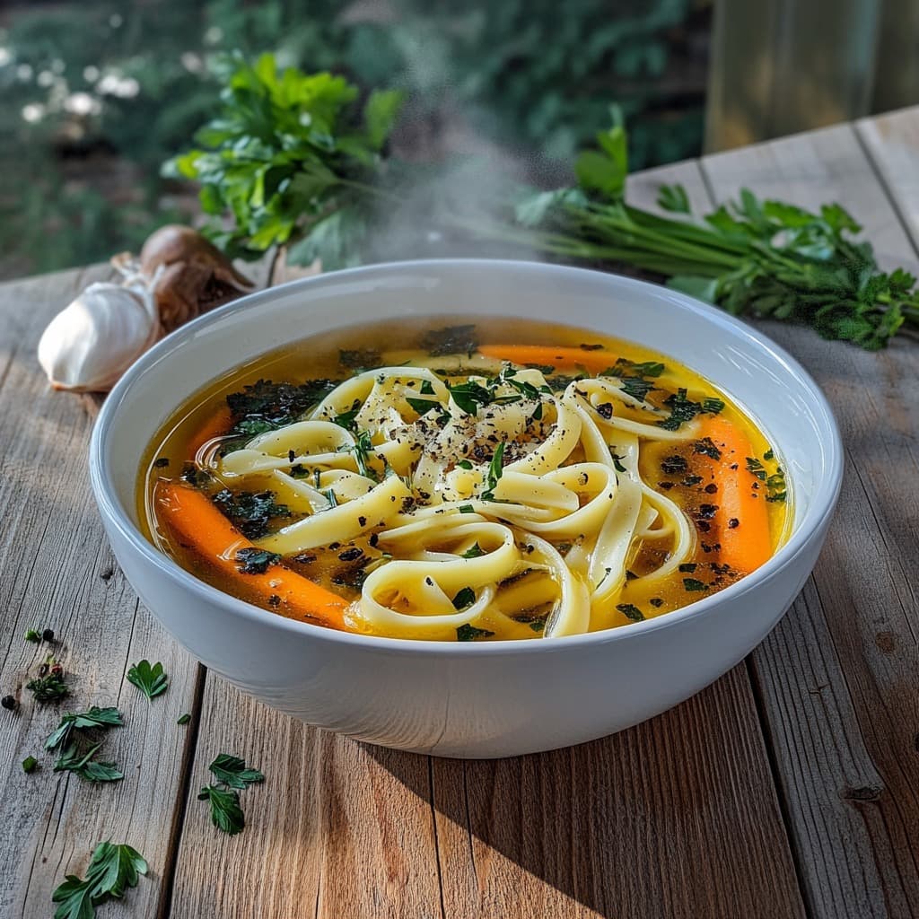 Hovězí vývar s nudlemi