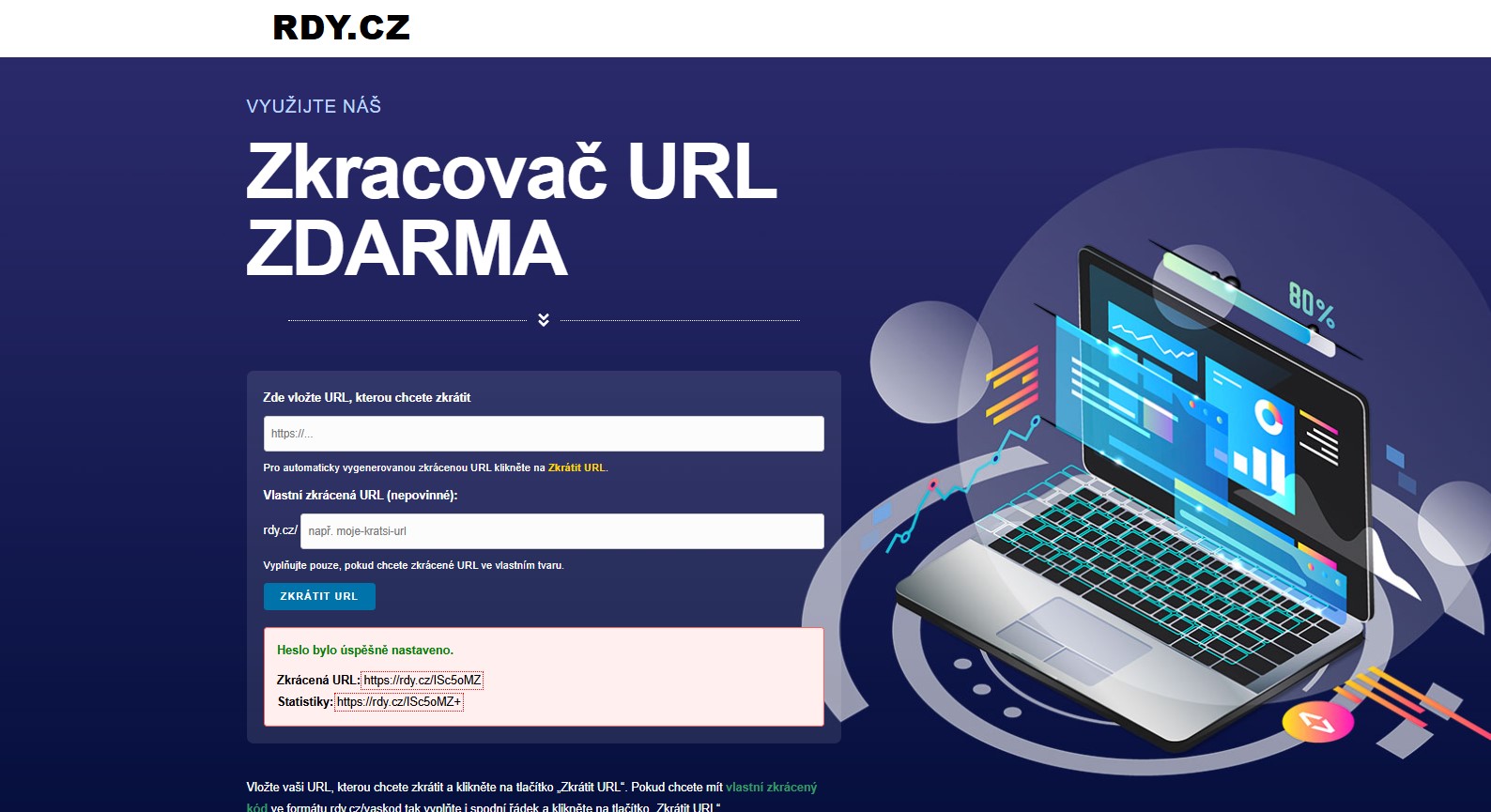 Vyzkoušejte nový zkracovač URL adres ZDARMA
