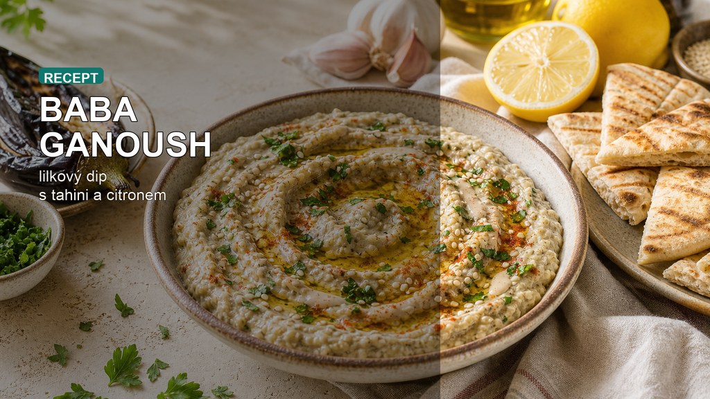 Baba ganoush recept: lilkový dip s tahini, citronem a česnekem