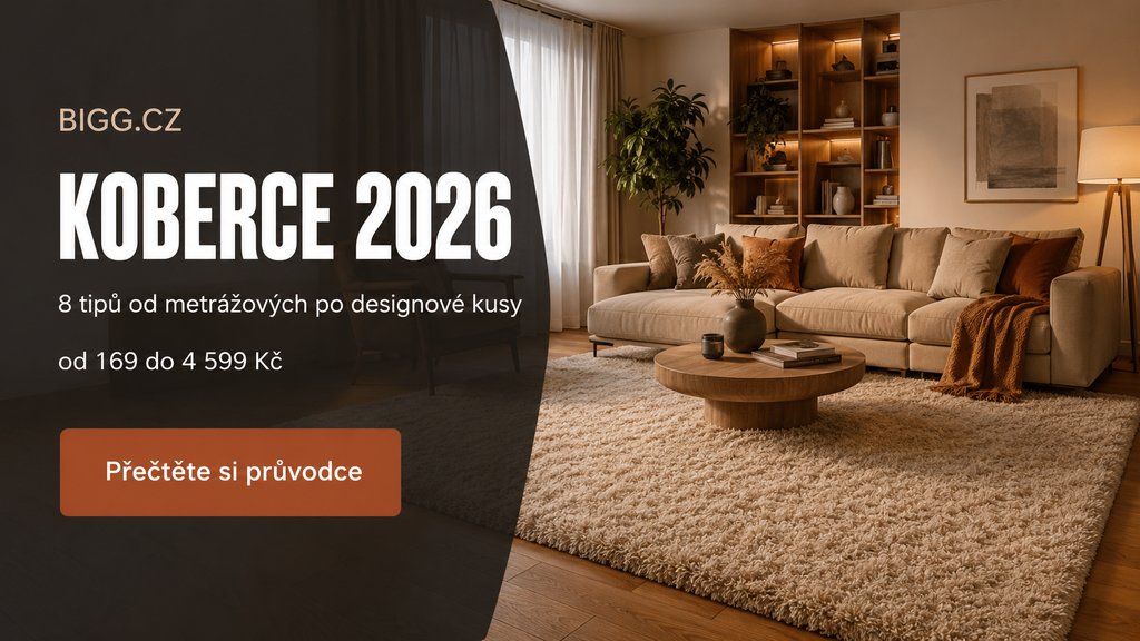 Koberce a podlahové krytiny 2026: 8 tipů od metrážových po designové kusy
