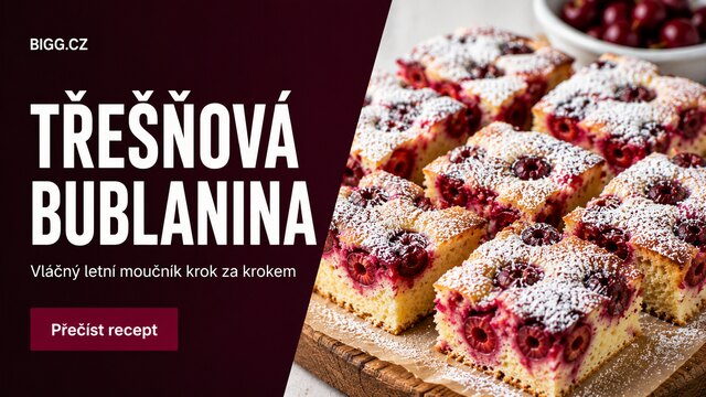Třešňová bublanina recept krok za krokem
