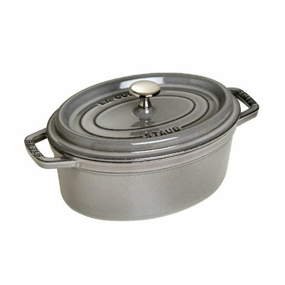 Staub Oválný litinový hrnec s poklicí Cocotte 29 cm / 4,2 l, grafitově šedá