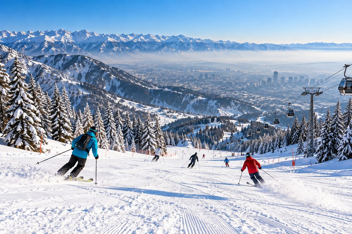 Lyžařské středisko Shymbulak nad Almaty