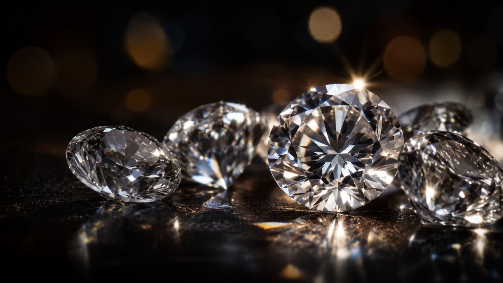 Detail broušených diamantů v zásnubních prstenech