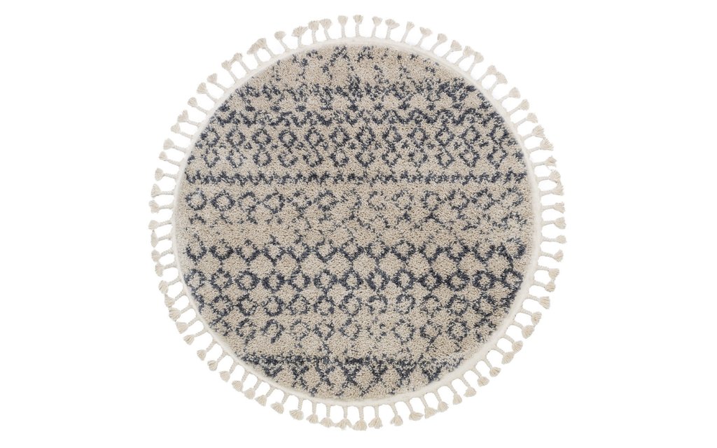 Berber Agadir G0522 cream/grey kruh — boho styl s shaggy vlasem