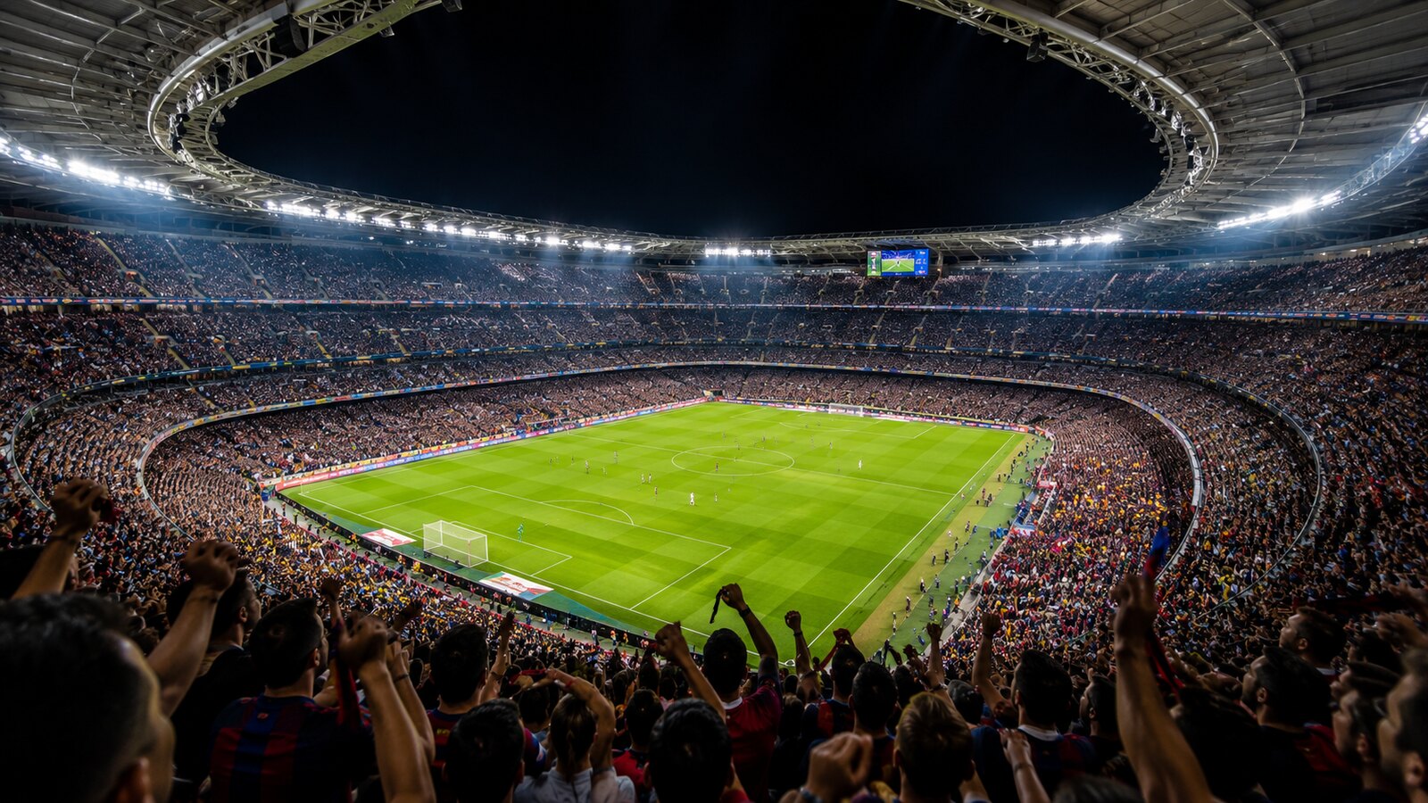 Fotbalový stadion FC Barcelona zaplněný fanoušky