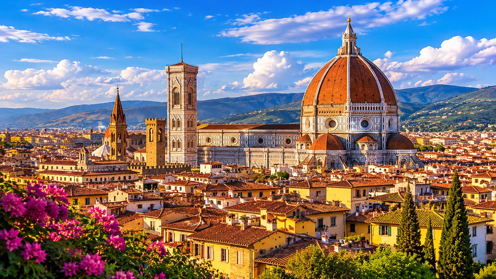 Florencie s katedrálou Santa Maria del Fiore a Brunelleschiho kupolí