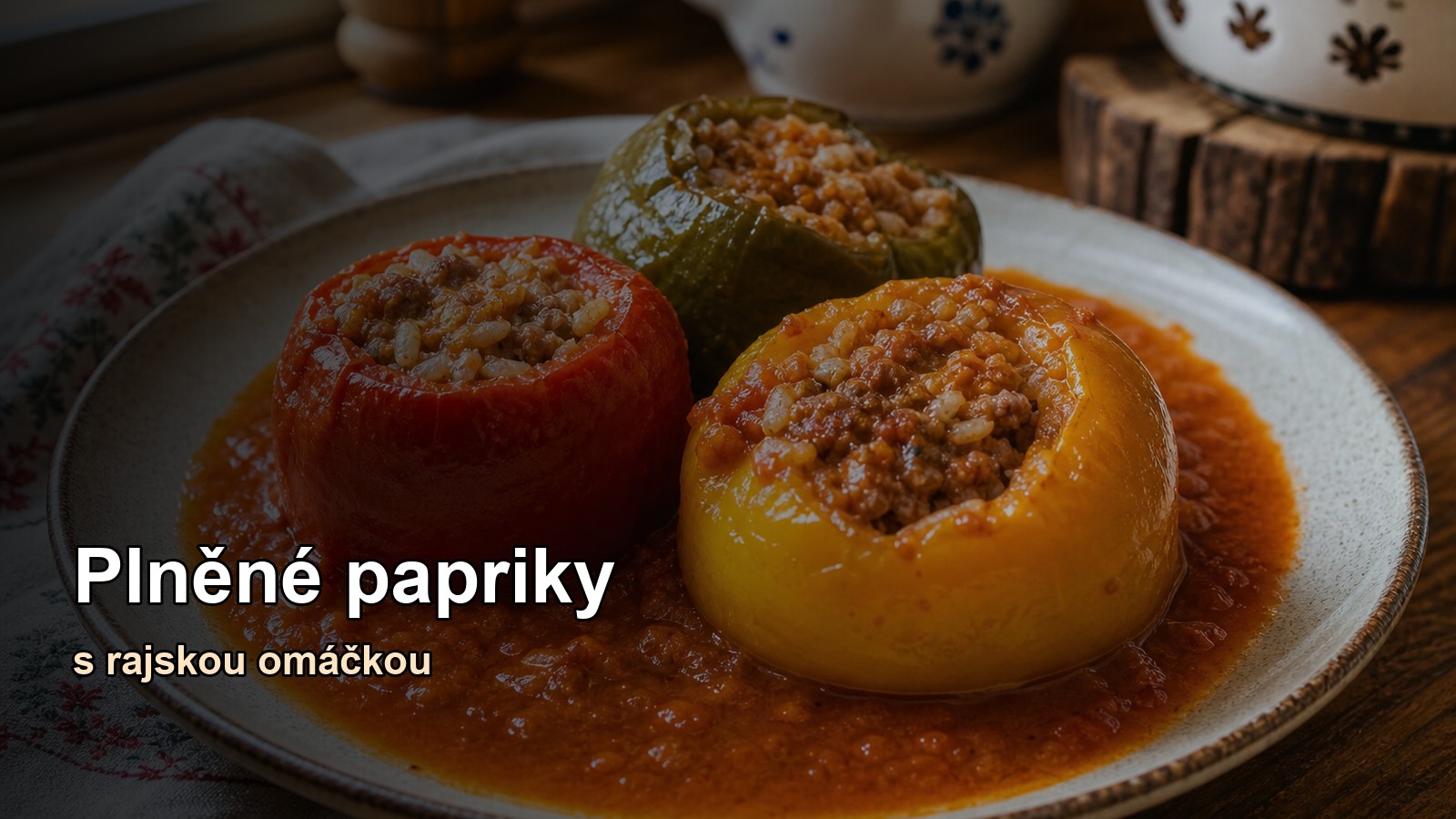 Plněné papriky s rajskou omáčkou: poctivý recept krok za krokem