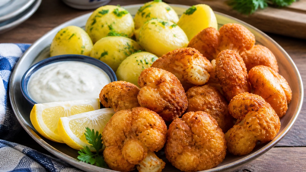Hotové květákové krokety se sýrem a dipem