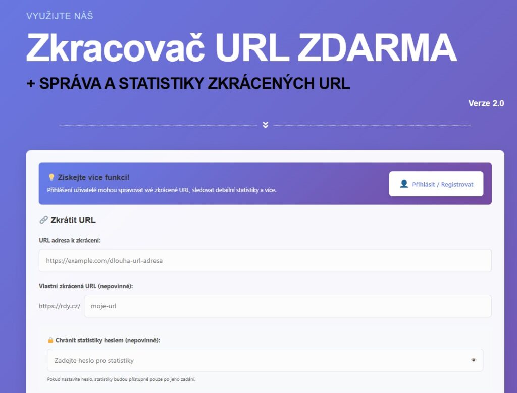 Zkracovač URL zdarma